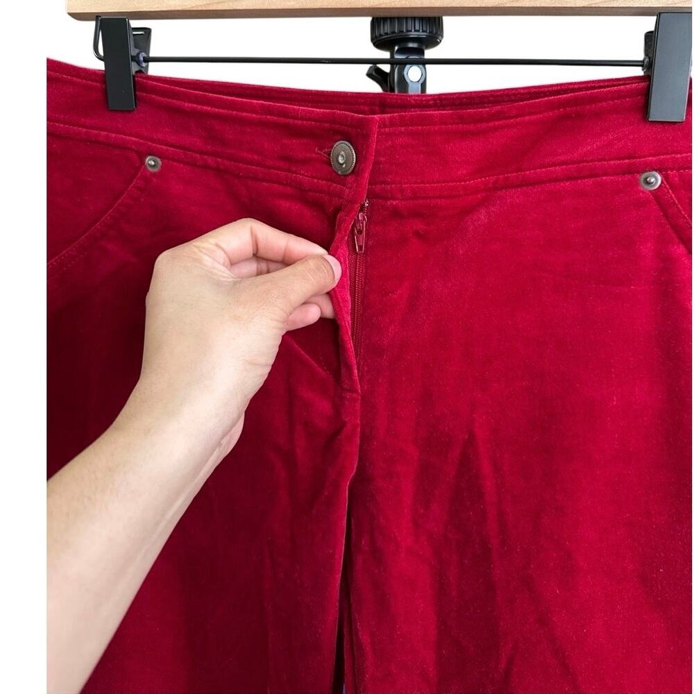 Vintage S&D Corduroy Bootcut Flare Pants Size 8 Red 90s Retro Made in the USA - Picture 3 of 14